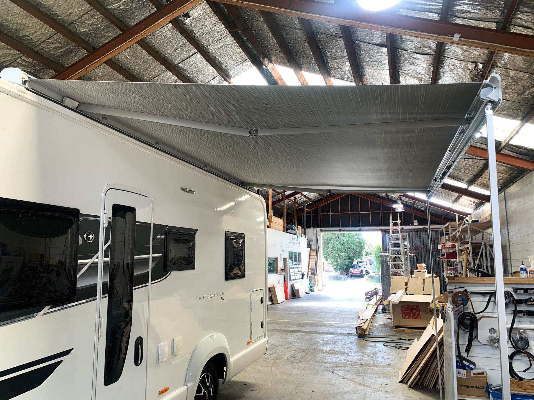 Caravan and motorhome awning installation by Auto Interiors Palmerston North